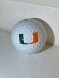 Single (1) (4A-5A) White Miami Hurricanes Logo Ball