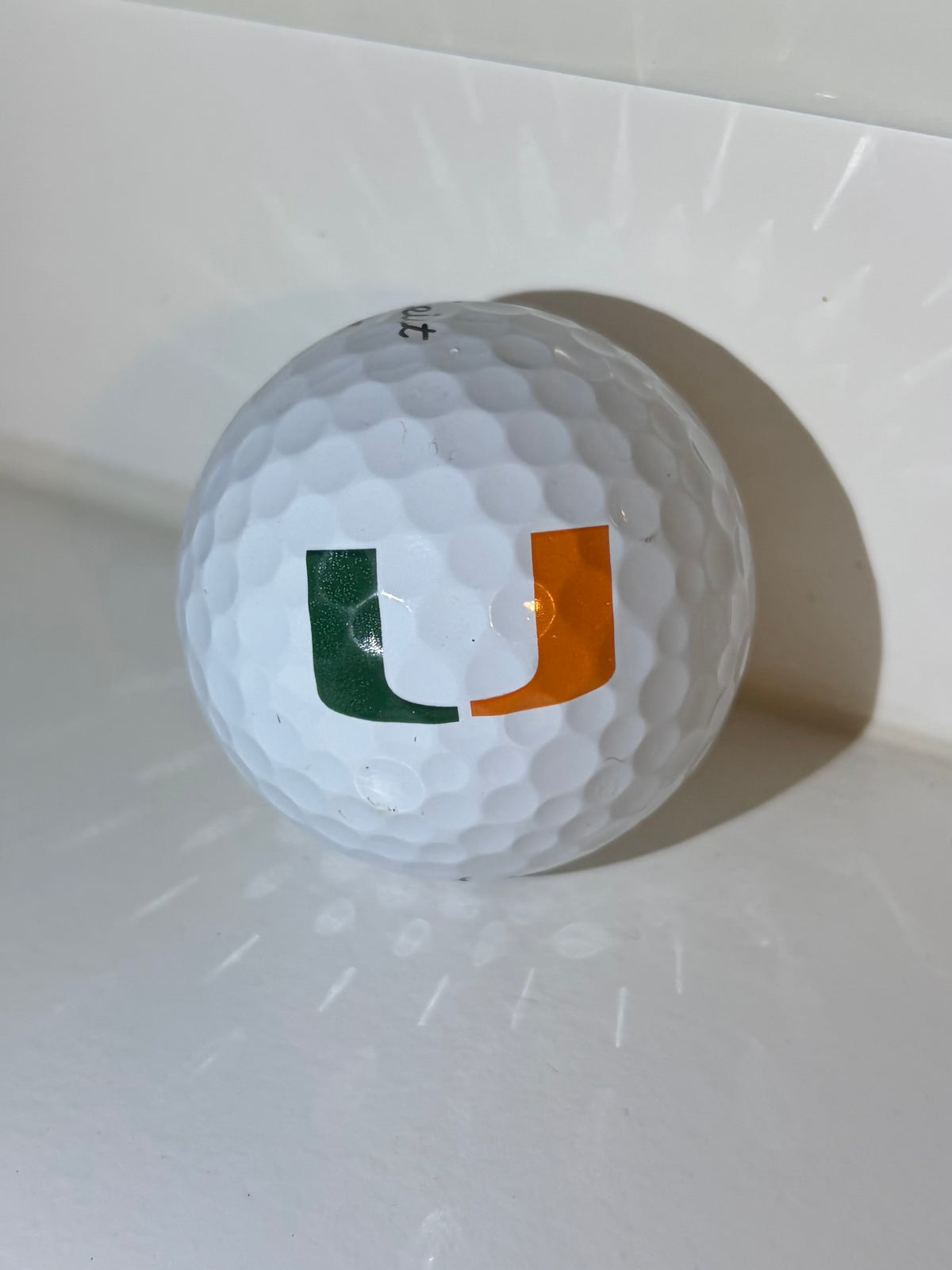 Single (1) (4A-5A) White Miami Hurricanes Logo Ball