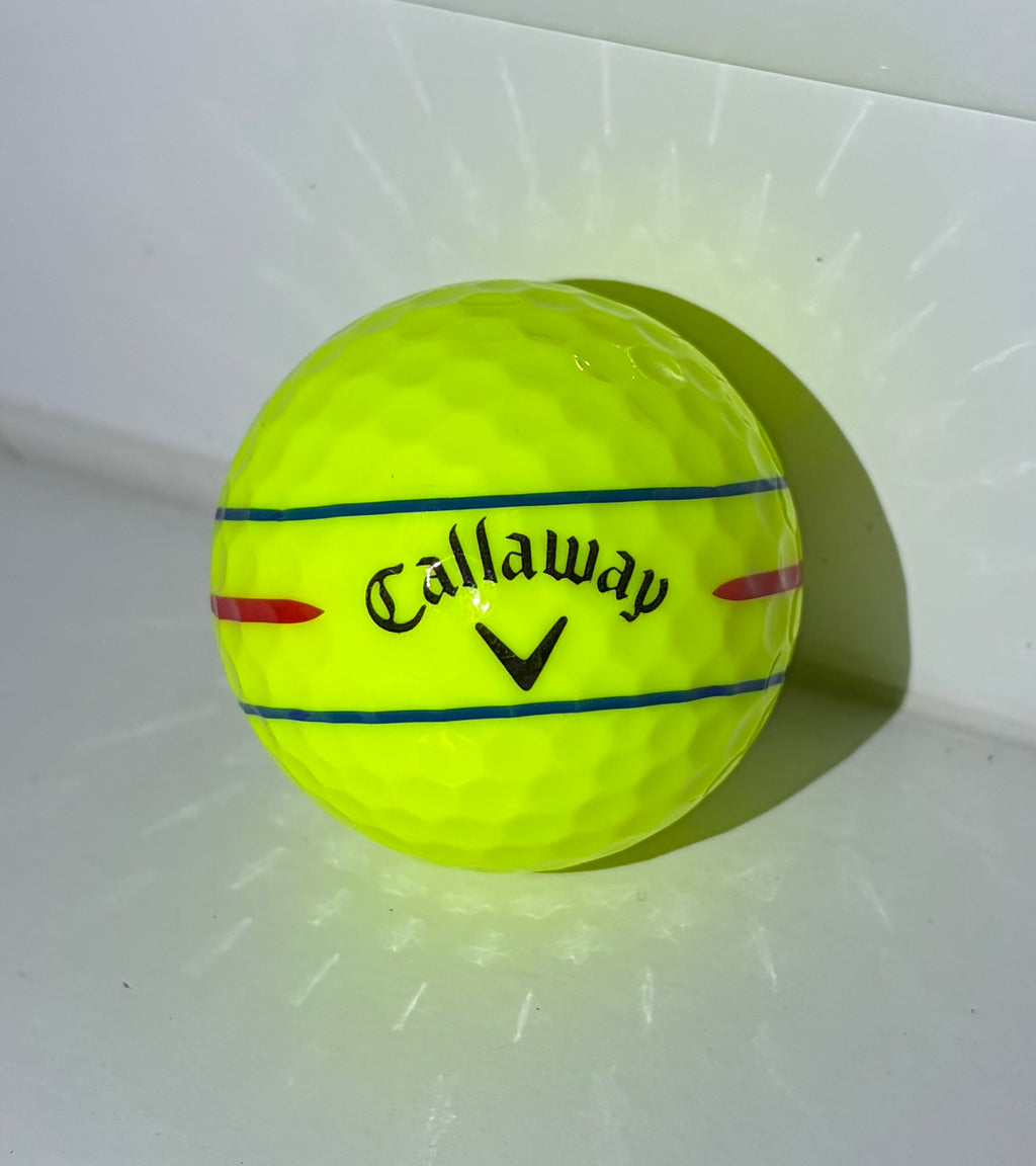 12 Mint (5A) Callaway Chrome Soft 360 Triple Track White & Yellow