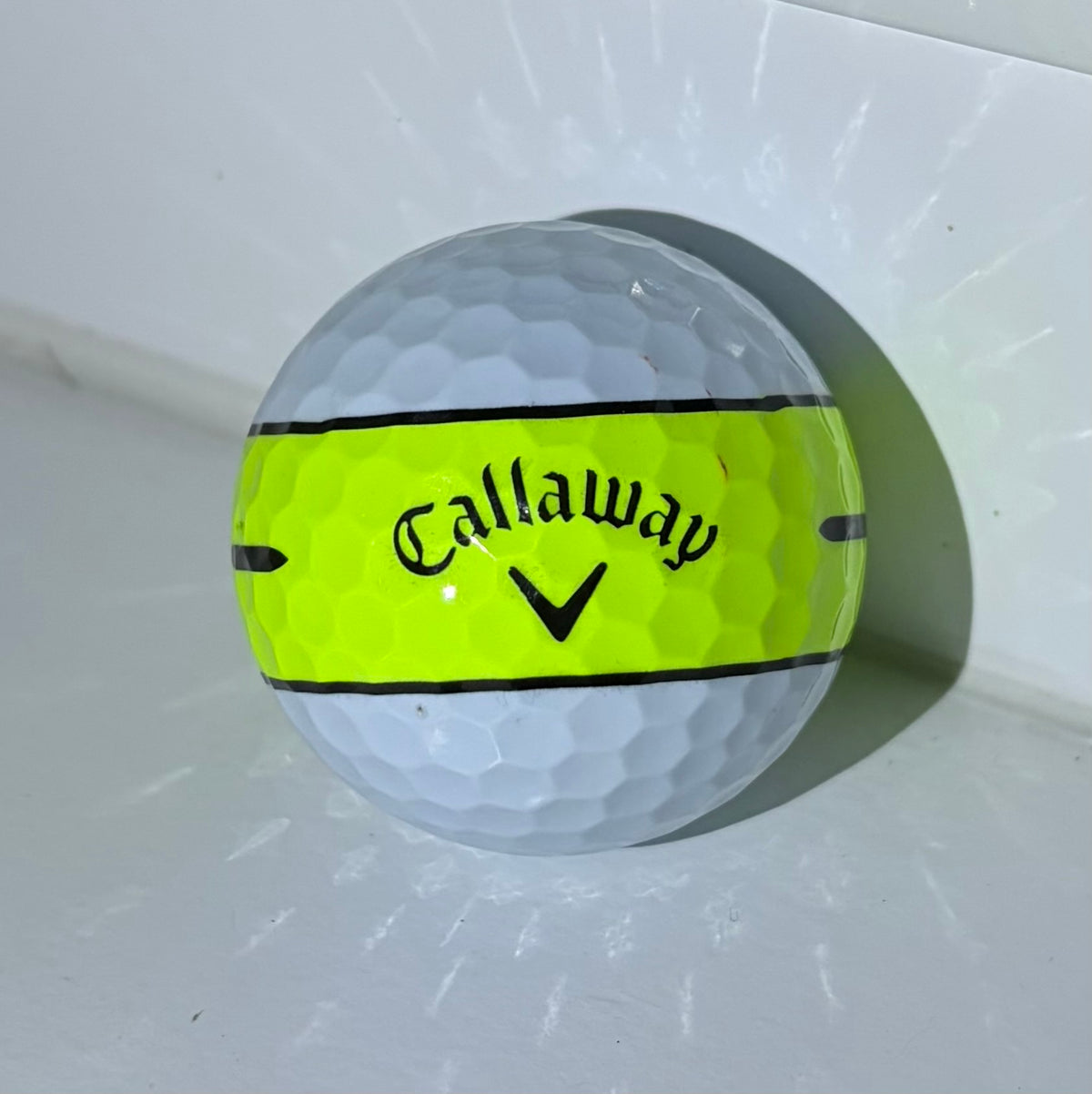 12 Mint (5A) Callaway Chrome Soft 360 Triple Track White & Yellow